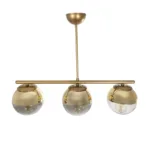GloboStar® CITY 202-0045 Μοντέρνο Κρεμαστό Φωτιστικό Μπάλα Τρίφωτο 3 x E27 IP20 Χρυσό Μέταλλο με Διάφανο Γυαλί - Μ55 x Π15 x Υ43cm - Image 5