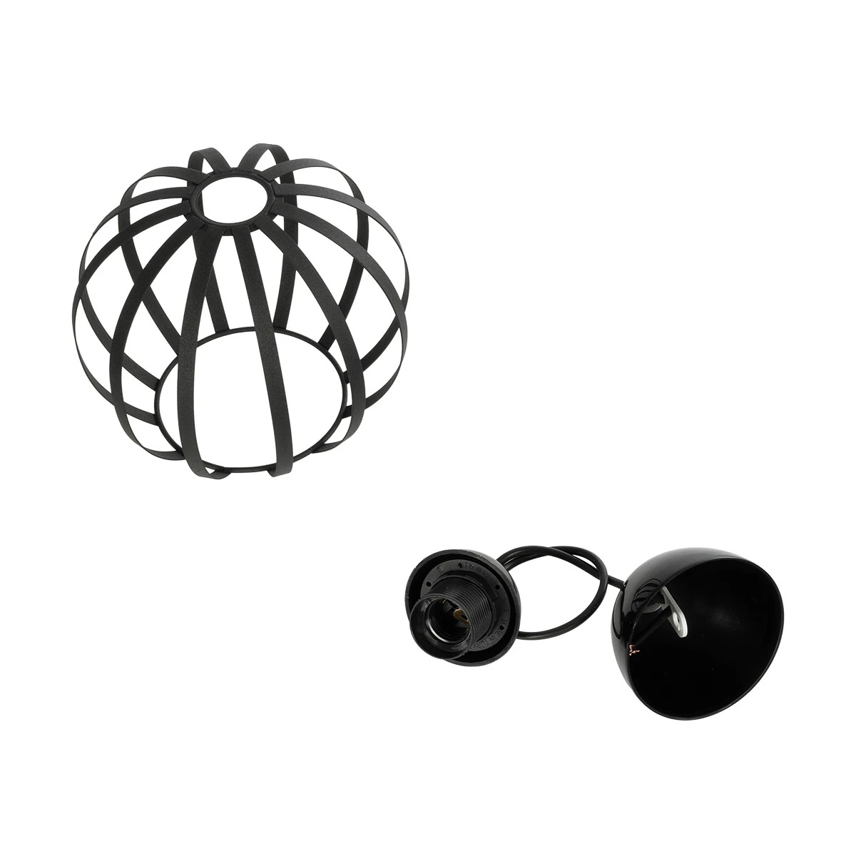 GloboStar® LUSE 202-0048 Μοντέρνο Κρεμαστό Φωτιστικό Πλέγμα Μονόφωτο 1 x E27 IP20 Μαύρο Μέταλλο- Μ24 x Π24 x Υ70cm - Image 10