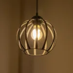 GloboStar® LUSE 202-0048 Μοντέρνο Κρεμαστό Φωτιστικό Πλέγμα Μονόφωτο 1 x E27 IP20 Μαύρο Μέταλλο- Μ24 x Π24 x Υ70cm - Image 2