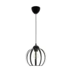 GloboStar® LUSE 202-0048 Μοντέρνο Κρεμαστό Φωτιστικό Πλέγμα Μονόφωτο 1 x E27 IP20 Μαύρο Μέταλλο- Μ24 x Π24 x Υ70cm - Image 3