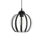 GloboStar® LUSE 202-0048 Μοντέρνο Κρεμαστό Φωτιστικό Πλέγμα Μονόφωτο 1 x E27 IP20 Μαύρο Μέταλλο- Μ24 x Π24 x Υ70cm - Image 4