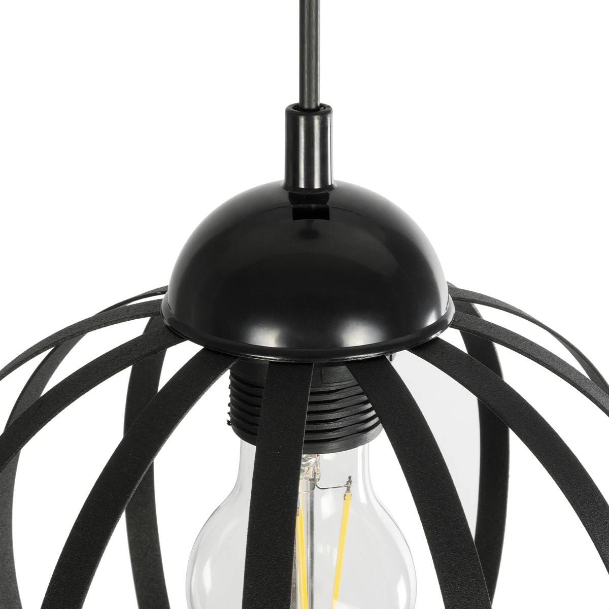 GloboStar® LUSE 202-0048 Μοντέρνο Κρεμαστό Φωτιστικό Πλέγμα Μονόφωτο 1 x E27 IP20 Μαύρο Μέταλλο- Μ24 x Π24 x Υ70cm - Image 7