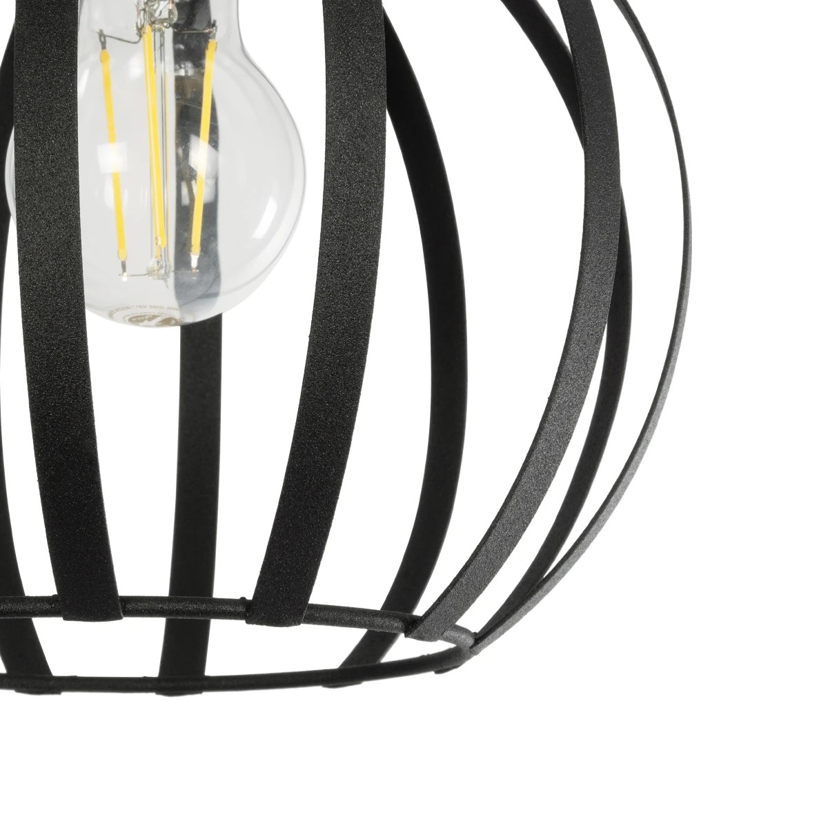 GloboStar® LUSE 202-0048 Μοντέρνο Κρεμαστό Φωτιστικό Πλέγμα Μονόφωτο 1 x E27 IP20 Μαύρο Μέταλλο- Μ24 x Π24 x Υ70cm - Image 8