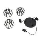 GloboStar® LUSE 202-0049 Μοντέρνο Κρεμαστό Φωτιστικό Πλέγμα Τρίφωτο 3 x E27 IP20 Μαύρο Μέταλλο - Μ30 x Π30 x Υ70cm - Image 9