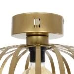 GloboStar® STAR 202-0050 Μοντέρνο Φωτιστικό Οροφής Πλέγμα Μονόφωτο 1 x E27 IP20 Χρυσό Μέταλλο - Μ40 x Π40 x Υ27cm - Image 6
