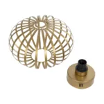 GloboStar® STAR 202-0050 Μοντέρνο Φωτιστικό Οροφής Πλέγμα Μονόφωτο 1 x E27 IP20 Χρυσό Μέταλλο - Μ40 x Π40 x Υ27cm - Image 9