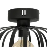 GloboStar® STAR 202-0051 Μοντέρνο Φωτιστικό Οροφής Πλέγμα Μονόφωτο 1 x E27 IP20 Μαύρο Μέταλλο - Μ40 x Π40 x Υ27cm - Image 6