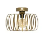 GloboStar® STAR 202-0053 Μοντέρνο Φωτιστικό Οροφής Πλέγμα Μονόφωτο 1 x E27 IP20 Χρυσό Μέταλλο - Μ40 x Π40 x Υ27cm - Image 3