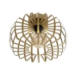 GloboStar® STAR 202-0053 Μοντέρνο Φωτιστικό Οροφής Πλέγμα Μονόφωτο 1 x E27 IP20 Χρυσό Μέταλλο - Μ40 x Π40 x Υ27cm - Image 4