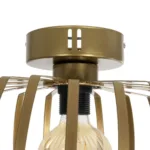 GloboStar® STAR 202-0053 Μοντέρνο Φωτιστικό Οροφής Πλέγμα Μονόφωτο 1 x E27 IP20 Χρυσό Μέταλλο - Μ40 x Π40 x Υ27cm - Image 6