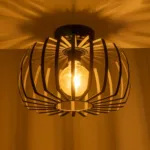 GloboStar® STAR 202-0054 Μοντέρνο Φωτιστικό Οροφής Πλέγμα Μονόφωτο 1 x E27 IP20 Μαύρο Μέταλλο - Μ40 x Π40 x Υ27cm - Image 2