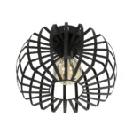 GloboStar® STAR 202-0054 Μοντέρνο Φωτιστικό Οροφής Πλέγμα Μονόφωτο 1 x E27 IP20 Μαύρο Μέταλλο - Μ40 x Π40 x Υ27cm - Image 4