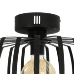 GloboStar® STAR 202-0054 Μοντέρνο Φωτιστικό Οροφής Πλέγμα Μονόφωτο 1 x E27 IP20 Μαύρο Μέταλλο - Μ40 x Π40 x Υ27cm - Image 6