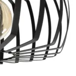 GloboStar® STAR 202-0054 Μοντέρνο Φωτιστικό Οροφής Πλέγμα Μονόφωτο 1 x E27 IP20 Μαύρο Μέταλλο - Μ40 x Π40 x Υ27cm - Image 8