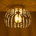 GloboStar® STAR 202-0055 Μοντέρνο Φωτιστικό Οροφής Πλέγμα Μονόφωτο 1 x E27 IP20 Λευκό Μέταλλο - Μ40 x Π40 x Υ27cm - Image 2