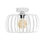 GloboStar® STAR 202-0055 Μοντέρνο Φωτιστικό Οροφής Πλέγμα Μονόφωτο 1 x E27 IP20 Λευκό Μέταλλο - Μ40 x Π40 x Υ27cm - Image 3