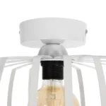 GloboStar® STAR 202-0055 Μοντέρνο Φωτιστικό Οροφής Πλέγμα Μονόφωτο 1 x E27 IP20 Λευκό Μέταλλο - Μ40 x Π40 x Υ27cm - Image 6