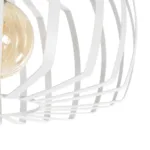 GloboStar® STAR 202-0055 Μοντέρνο Φωτιστικό Οροφής Πλέγμα Μονόφωτο 1 x E27 IP20 Λευκό Μέταλλο - Μ40 x Π40 x Υ27cm - Image 8