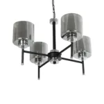 GloboStar® SHORD 202-0056 Μοντέρνο Κρεμαστό Φωτιστικό Ανάρτηση Πολύφωτο 4 x E27 IP20 Μαύρο Μέταλλο με Μελί Γυαλί - Μ40 x Π40 x Υ27cm - Image 5