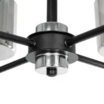 GloboStar® SHORD 202-0056 Μοντέρνο Κρεμαστό Φωτιστικό Ανάρτηση Πολύφωτο 4 x E27 IP20 Μαύρο Μέταλλο με Μελί Γυαλί - Μ40 x Π40 x Υ27cm - Image 8