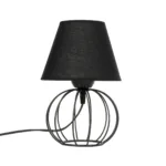 GloboStar® SHAPE 202-0057 Μοντέρνο Eπιτραπέζιο Φωτιστικό Μονόφωτο 1 x E27 IP20 Μαύρο Μέταλλο με Μαύρο Ύφασμα - Μ40 x Π40 x Υ27cm - Image 3