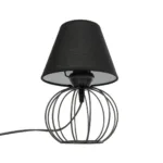 GloboStar® SHAPE 202-0057 Μοντέρνο Eπιτραπέζιο Φωτιστικό Μονόφωτο 1 x E27 IP20 Μαύρο Μέταλλο με Μαύρο Ύφασμα - Μ40 x Π40 x Υ27cm - Image 4