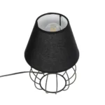 GloboStar® SHAPE 202-0057 Μοντέρνο Eπιτραπέζιο Φωτιστικό Μονόφωτο 1 x E27 IP20 Μαύρο Μέταλλο με Μαύρο Ύφασμα - Μ40 x Π40 x Υ27cm - Image 5