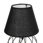 GloboStar® SHAPE 202-0057 Μοντέρνο Eπιτραπέζιο Φωτιστικό Μονόφωτο 1 x E27 IP20 Μαύρο Μέταλλο με Μαύρο Ύφασμα - Μ40 x Π40 x Υ27cm - Image 6