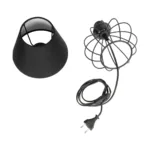 GloboStar® SHAPE 202-0057 Μοντέρνο Eπιτραπέζιο Φωτιστικό Μονόφωτο 1 x E27 IP20 Μαύρο Μέταλλο με Μαύρο Ύφασμα - Μ40 x Π40 x Υ27cm - Image 9