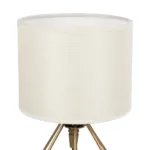 GloboStar® SHAPE 202-0058 Μοντέρνο Eπιτραπέζιο Φωτιστικό Μονόφωτο 1 x E27 IP20 Χρυσό Μέταλλο με Λευκό Ύφασμα - Μ40 x Π40 x Υ27cm - Image 6