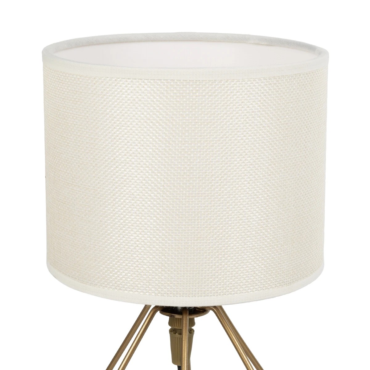 GloboStar® SHAPE 202-0058 Μοντέρνο Eπιτραπέζιο Φωτιστικό Μονόφωτο 1 x E27 IP20 Χρυσό Μέταλλο με Λευκό Ύφασμα - Μ40 x Π40 x Υ27cm - Image 6