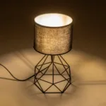 GloboStar® SHAPE 202-0059 Μοντέρνο Eπιτραπέζιο Φωτιστικό Μονόφωτο 1 x E27 IP20 Μαύρο Μέταλλο με Μαύρο Ύφασμα - Μ40 x Π40 x Υ27cm - Image 2