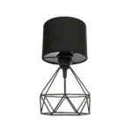 GloboStar® SHAPE 202-0059 Μοντέρνο Eπιτραπέζιο Φωτιστικό Μονόφωτο 1 x E27 IP20 Μαύρο Μέταλλο με Μαύρο Ύφασμα - Μ40 x Π40 x Υ27cm - Image 4