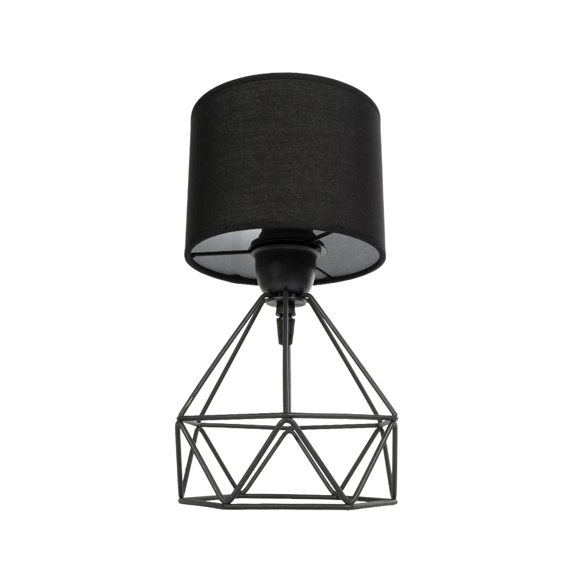 GloboStar® SHAPE 202-0059 Μοντέρνο Eπιτραπέζιο Φωτιστικό Μονόφωτο 1 x E27 IP20 Μαύρο Μέταλλο με Μαύρο Ύφασμα - Μ40 x Π40 x Υ27cm - Image 4