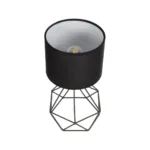 GloboStar® SHAPE 202-0059 Μοντέρνο Eπιτραπέζιο Φωτιστικό Μονόφωτο 1 x E27 IP20 Μαύρο Μέταλλο με Μαύρο Ύφασμα - Μ40 x Π40 x Υ27cm - Image 5