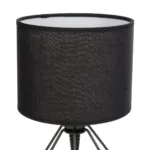 GloboStar® SHAPE 202-0059 Μοντέρνο Eπιτραπέζιο Φωτιστικό Μονόφωτο 1 x E27 IP20 Μαύρο Μέταλλο με Μαύρο Ύφασμα - Μ40 x Π40 x Υ27cm - Image 6