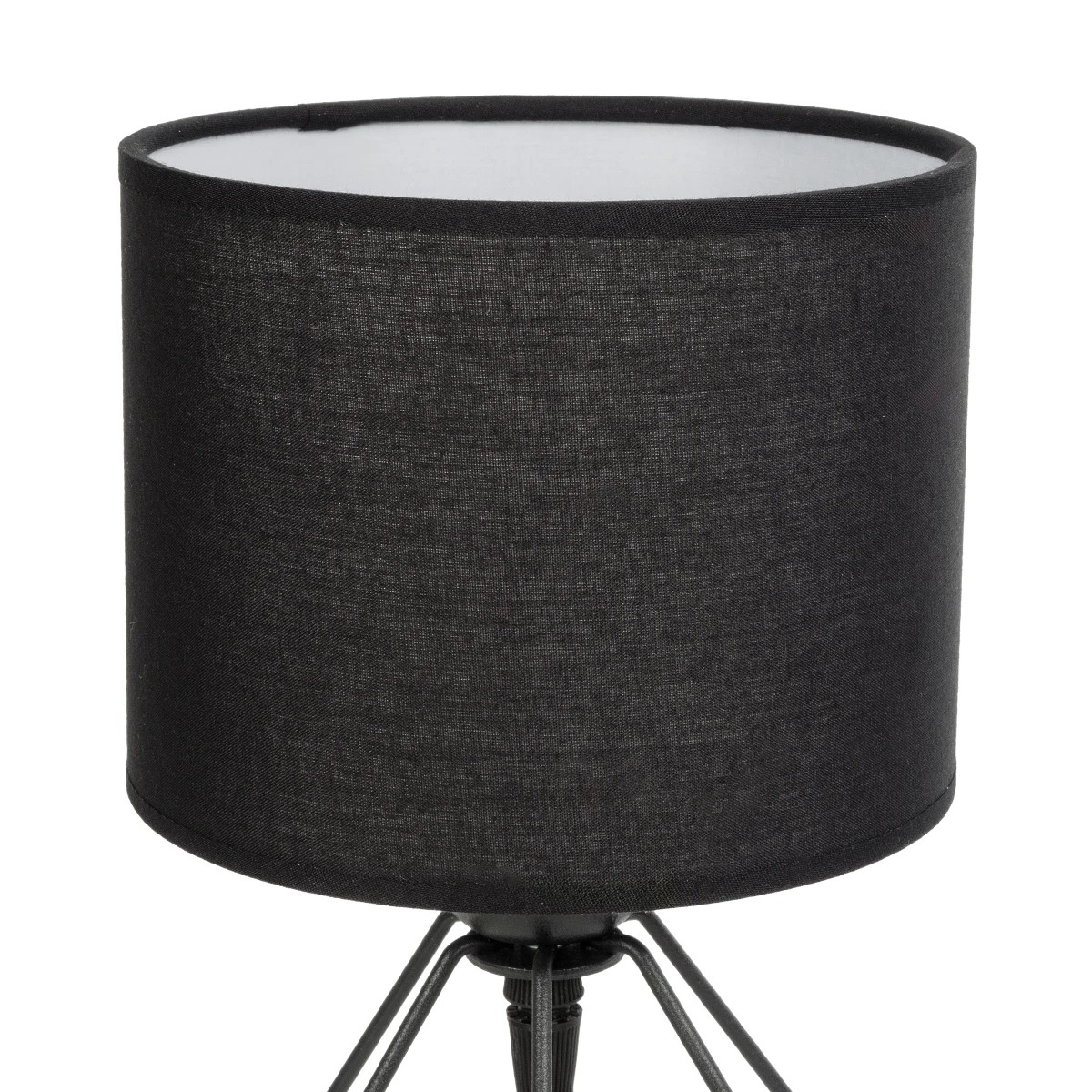 GloboStar® SHAPE 202-0059 Μοντέρνο Eπιτραπέζιο Φωτιστικό Μονόφωτο 1 x E27 IP20 Μαύρο Μέταλλο με Μαύρο Ύφασμα - Μ40 x Π40 x Υ27cm - Image 6