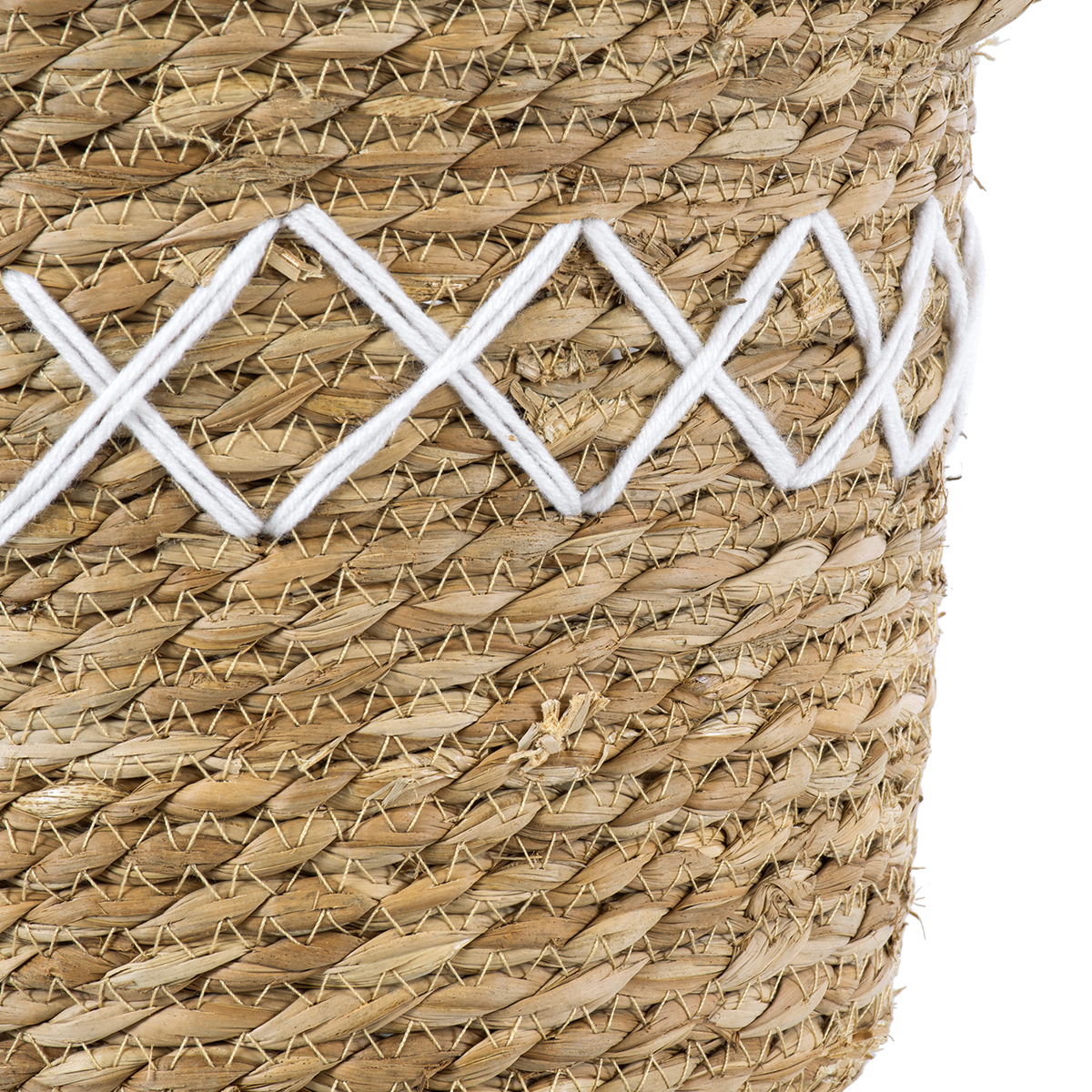 GloboStar® Artificial Garden ZAKYNTHOS 20336 ΣΕΤ 3 Διακοσμητικά Πλεκτά Καλάθια - Κασπώ Γλάστρες - Flower Pots Μπεζ με Μακραμέ A:Φ24cm x Υ20cm B:Φ28cm x Υ24cm C:Φ32cm x Υ28cm - Image 12