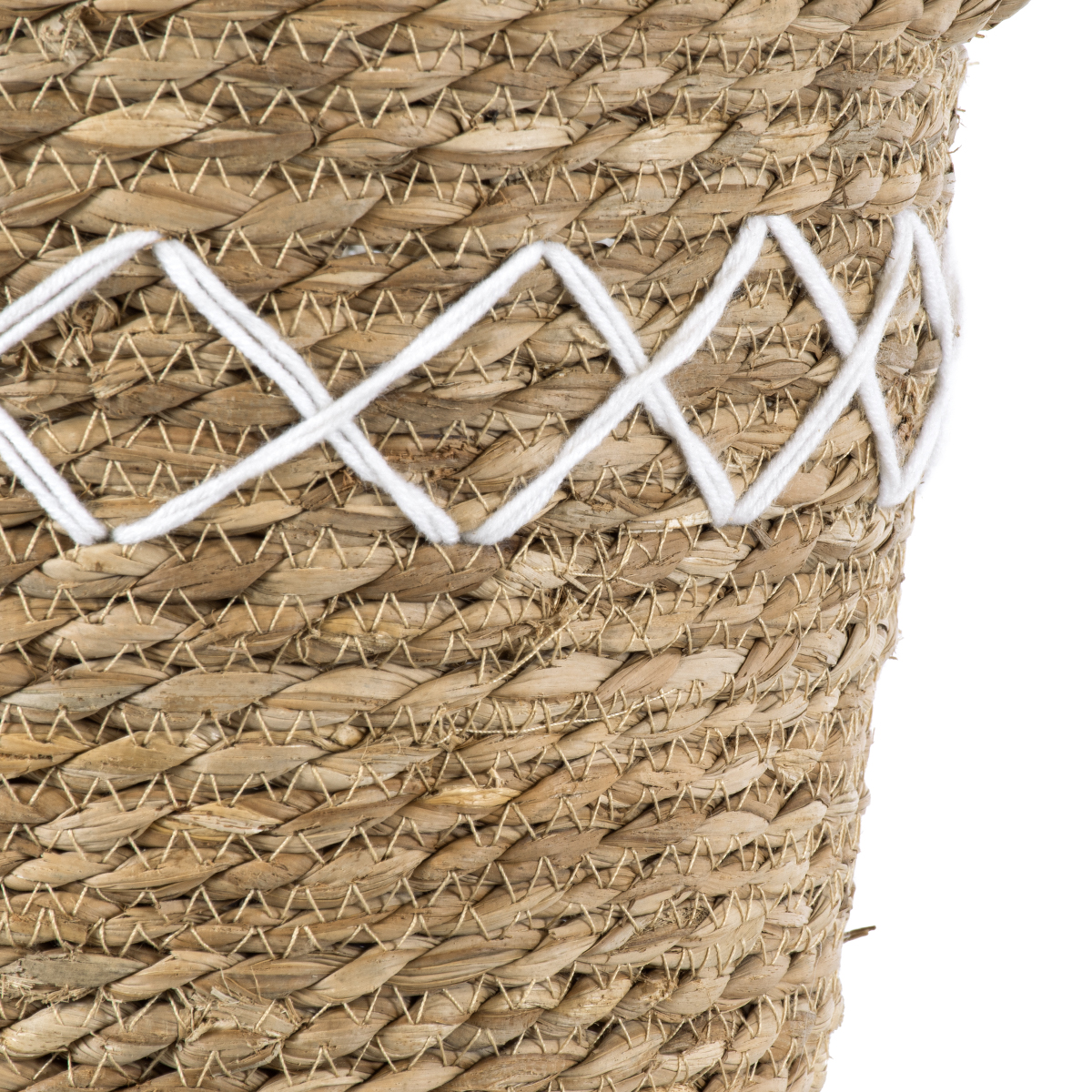 GloboStar® Artificial Garden ZAKYNTHOS 20336 ΣΕΤ 3 Διακοσμητικά Πλεκτά Καλάθια - Κασπώ Γλάστρες - Flower Pots Μπεζ με Μακραμέ A:Φ24cm x Υ20cm B:Φ28cm x Υ24cm C:Φ32cm x Υ28cm - Image 17
