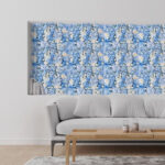 GloboStar® Artificial Garden ROSES STORY 20353 Τεχνητό Διακοσμητικό Πάνελ Λουλουδιών - Κάθετος Κήπος σύνθεση Μπλε & Μπεζ Τριαντάφυλλα Μ40 x Π60 x Υ10cm - Image 6