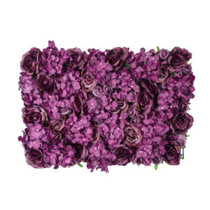 GloboStar® Artificial Garden ROSES STORY 20356 Τεχνητό Διακοσμητικό Πάνελ Λουλουδιών - Κάθετος Κήπος σύνθεση Φουξ & Βυσσινί Τριαντάφυλλα Μ40 x Π60 x Υ10cm