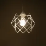 GloboStar® VORTEX 203-0001 Mοντέρνο Κρεμαστό Φωτιστικό Πλέγμα Μονόφωτο 1 x E27 IP20 Λευκό Μέταλλο - Μ23.5 x Π23.5 x Υ20cm - Image 2