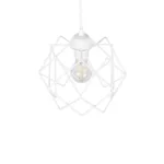 GloboStar® VORTEX 203-0001 Mοντέρνο Κρεμαστό Φωτιστικό Πλέγμα Μονόφωτο 1 x E27 IP20 Λευκό Μέταλλο - Μ23.5 x Π23.5 x Υ20cm - Image 6