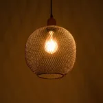 GloboStar® WIRE 203-0004 Μοντέρνο Κρεμαστό Φωτιστικό Πλέγμα Μονόφωτο 1 x E27 IP20 Μαύρο Μέταλλο - Μ25 x Π25 x Υ30cm - Image 2