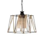 GloboStar® GATSBY 203-0007 Vintage Κρεμαστό Φωτιστικό Σχοινί Μονόφωτο 1 x E27 IP20 Μαύρο Μέταλλο με Μπεζ Σχοινί - Μ25 x Π25 x Υ25cm - Image 4