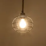 GloboStar® TALAH 203-0008 Vintage Κρεμαστό Φωτιστικό Σχοινί Μονόφωτο 1 x E27 IP20 Μαύρο Μέταλλο με Μπεζ Σχοινί - Μ20 x Π20 x Υ20cm - Image 2