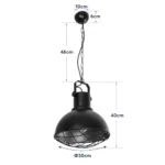 GloboStar® SIERRA 203-0011 Vintage Κρεμαστό Φωτιστικό Καμπάνα Μονόφωτο 1 x E27 IP20 Μαύρο & Χρυσό Μέταλλο - Μ31 x Π31 x Υ40cm - Image 10