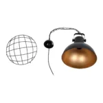 GloboStar® SIERRA 203-0011 Vintage Κρεμαστό Φωτιστικό Καμπάνα Μονόφωτο 1 x E27 IP20 Μαύρο & Χρυσό Μέταλλο - Μ31 x Π31 x Υ40cm - Image 9