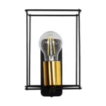 GloboStar® CYRA 203-0012 Μοντέρνο Επιτοίχιο Φωτιστικό Απλίκα Μονόφωτο 1 x E27 IP20 Μαύρο & Χρυσό Μέταλλο - Μ21 x Π21 x Υ19cm - Image 3