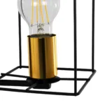 GloboStar® CYRA 203-0012 Μοντέρνο Επιτοίχιο Φωτιστικό Απλίκα Μονόφωτο 1 x E27 IP20 Μαύρο & Χρυσό Μέταλλο - Μ21 x Π21 x Υ19cm - Image 5